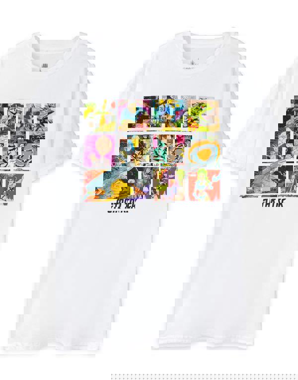 Star Trek Mens White Comic Book Short Sleeved T-Shirt