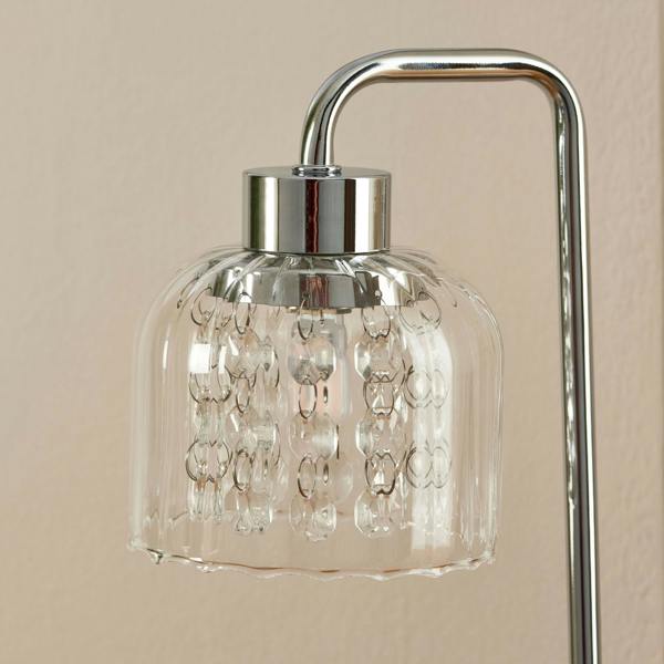 Yarrow Polished Chrome & Glass Table Lamp