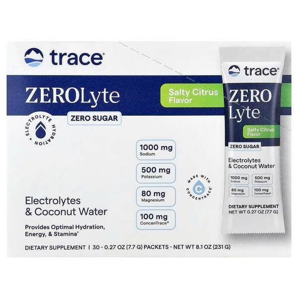 Trace Minerals ZEROLyte, Salty Citrus - 30 packets