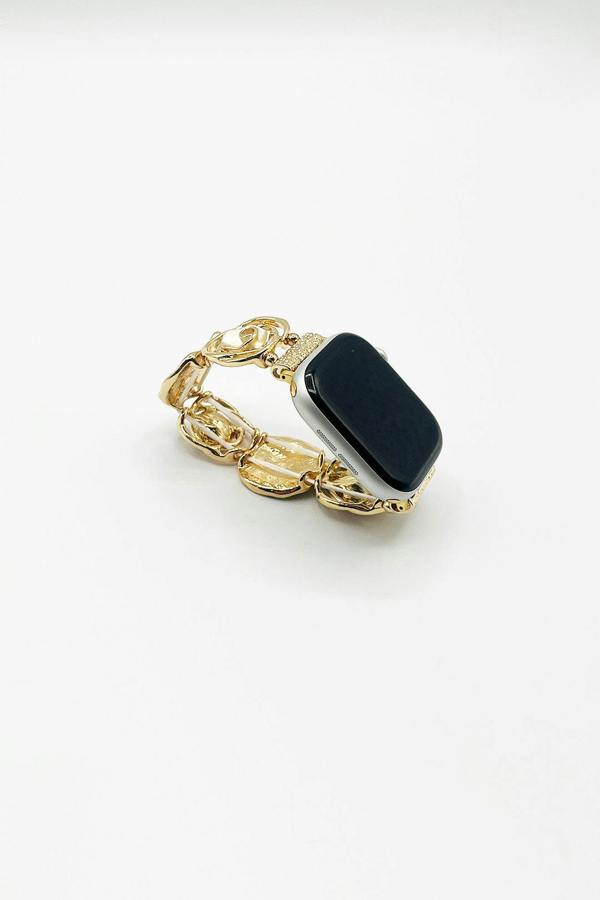 SVNX Apple Watch Swirl Patterned  Strap in Gold