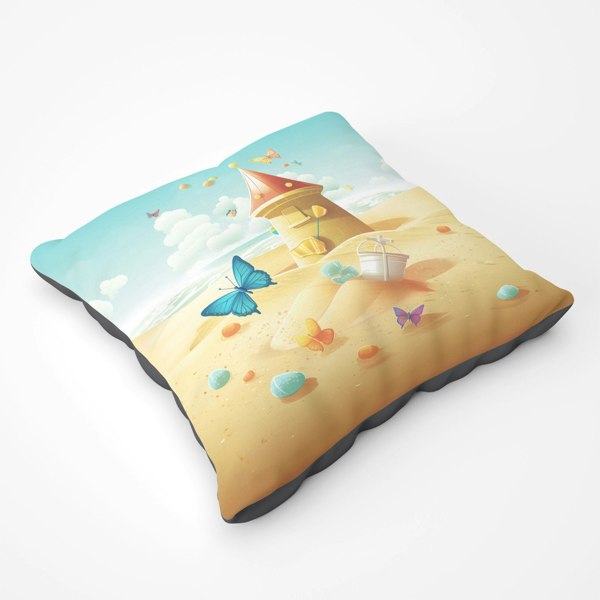 Warren Reed Butterflies On A Beach Holiday Floor Cushion