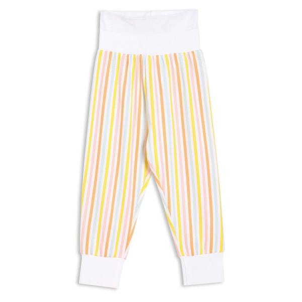 Mini Cuddles Baby Girls 3pk Fruits Print, Solid And Striped Leggings, Multicolour