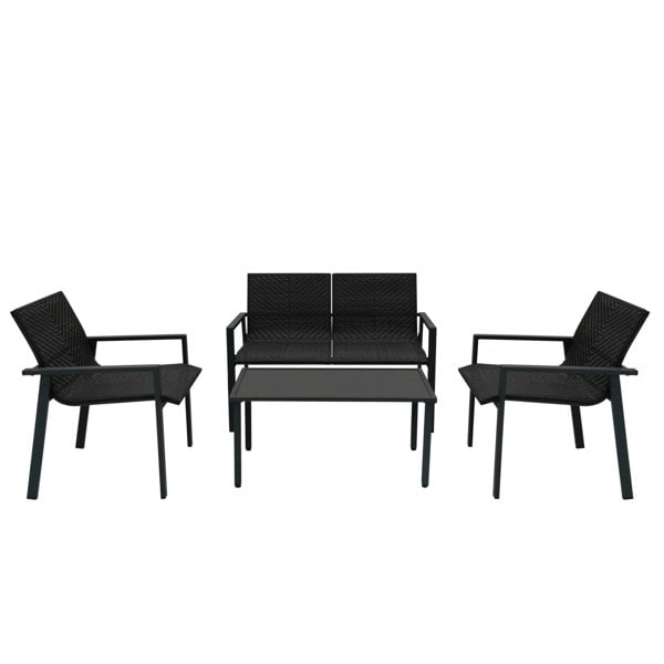 Jardi Rattan Patio Furniture Set - Black