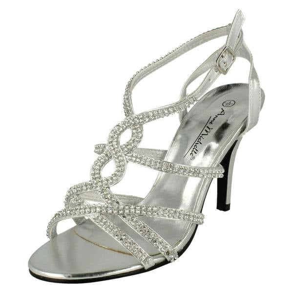 Anne Michelle Ladies Anne Michelle Heeled Ankle Strap Sandal Shoes