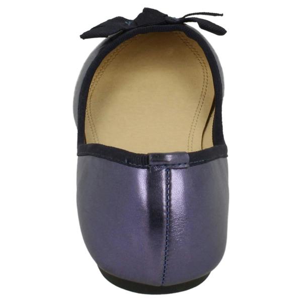 Spot On Ladies Spot On Flat Ballerina Ribbon Bow Vamp Shoe