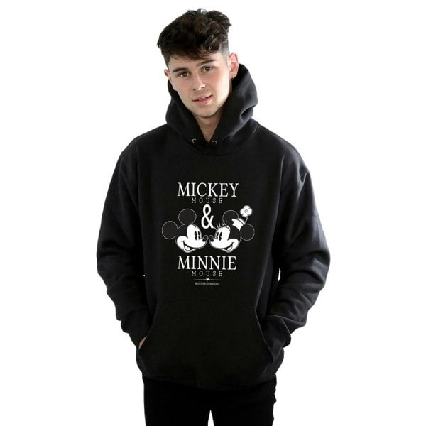 Disney Mens Mickey And Minnie Mouse Mousecrush Mondays Hoodie - Black