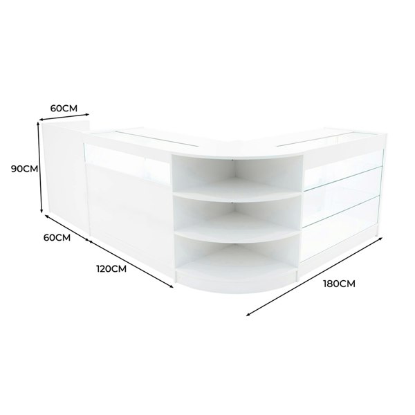 Monstershop Hyperion LED Shop Counter Set K1200, B1200, TB60 & LM60 - White