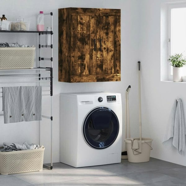 Berkfield Wall Mounted Cabinet Smoked Oak 69.5x34x90 cm Engineered Wood