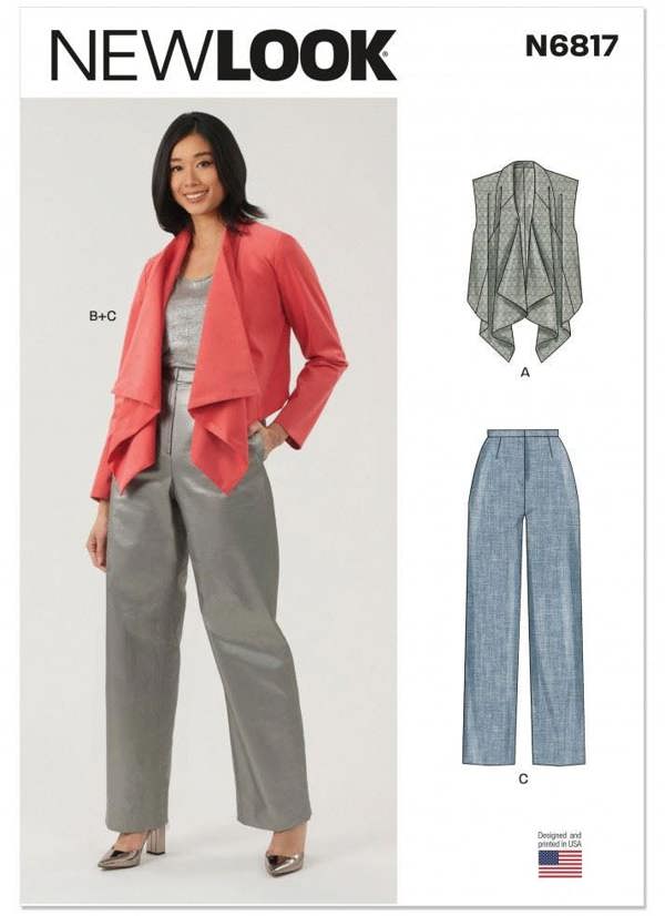 New Look Sewing Pattern 6817, Jackets, Waistcoats, Trousers for Women, A (10-12-14-16-18-20-22) - Intermediate