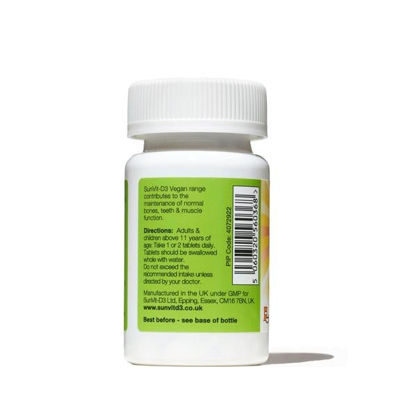 Vegan 1,000IU (25µg) 60, Low Strength Daily Vitamin D3 Tablets, For Adults & Children, Natural Organic Pine Sourced