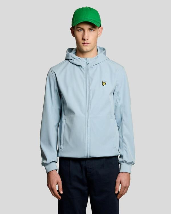 Lyle & Scott Mesh Back Softshell Mens Jacket - W596 Opal Blue
