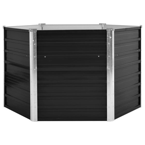 Berkfield Garden Raised Bed Anthracite 129x129x77 cm Galvanised Steel