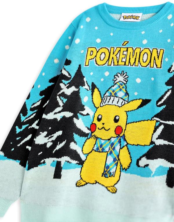 Pokemon Boys Blue Pikachu Christmas Jumper