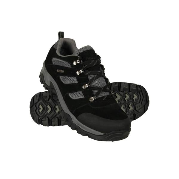 Mountain Warehouse Mens Voyage Suede Waterproof Walking Shoes - Jet Black - 