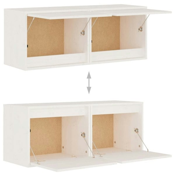 Berkfield Wall Cabinets 2 pcs White 45x30x35 cm Solid Pinewood