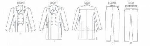 Vogue Sewing Pattern 8940, Coats, Jackets, Trousers for Men, 34-36-38-40 - Advanced