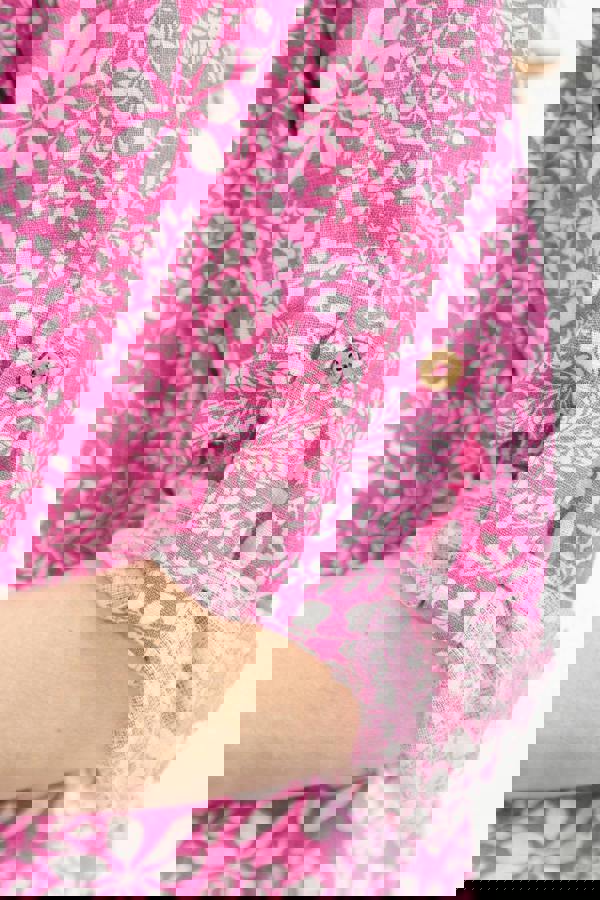 Mudflower Leaf Print Cotton Shirt