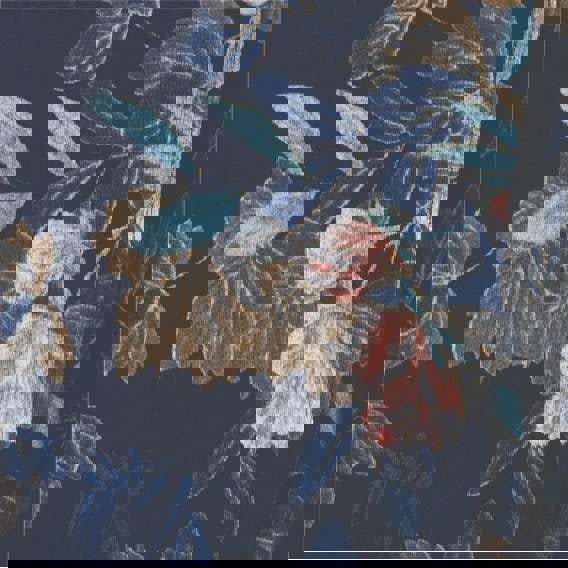 Navy | Floral Print Asymmetric Button Top