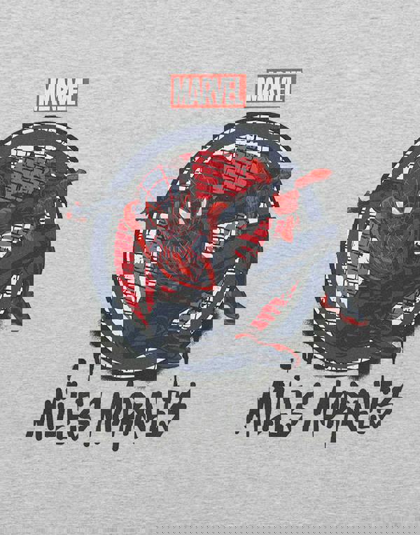 Marvel Spider-Man Boys Grey Miles Jump Short Sleeved T-Shirt