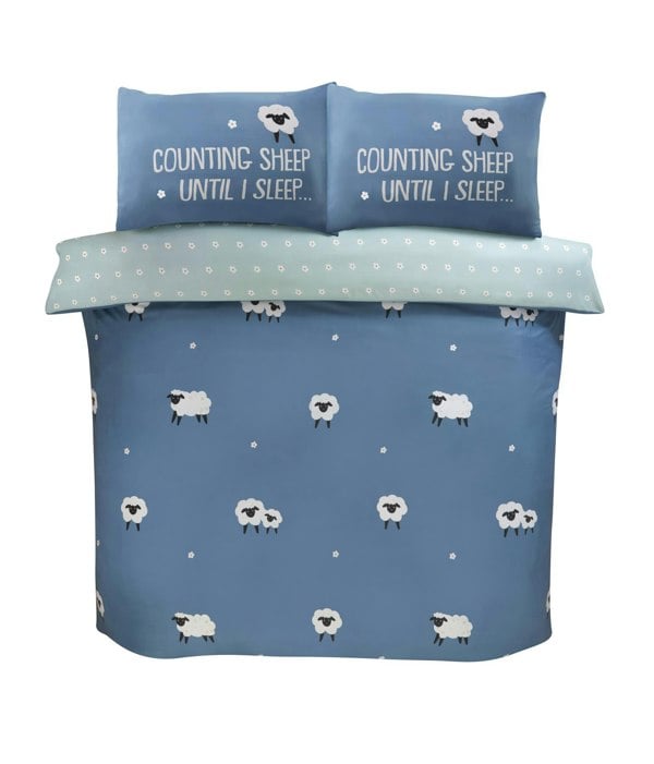 HomeSpace Direct Cute Sheep Reversible Duvet Cover Bedding Set