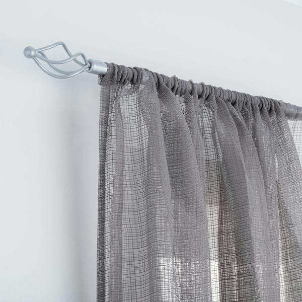 A.Unique Home Small Twisted Metal Extendable Curtain Pole With Rings and Fittings (13/16mm). (Silver (122cm - 213cm, 48" to 84" Approx))