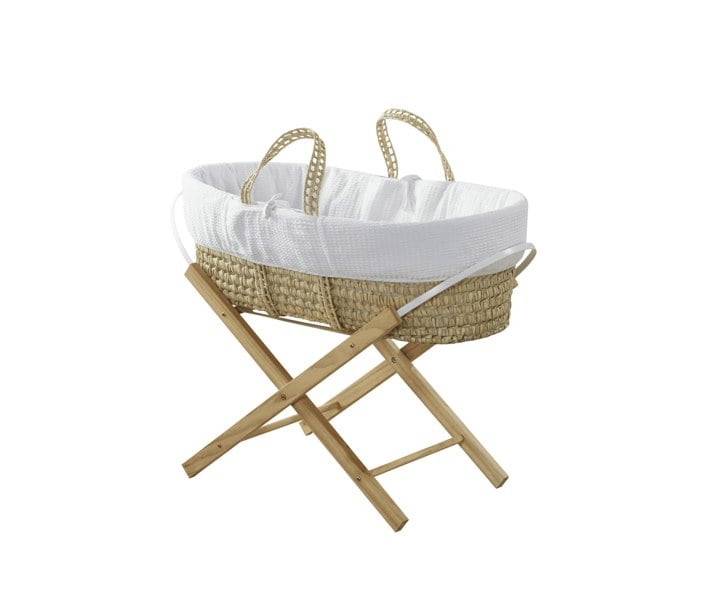 Kinder Valley Hoodless White Waffle Moses Basket