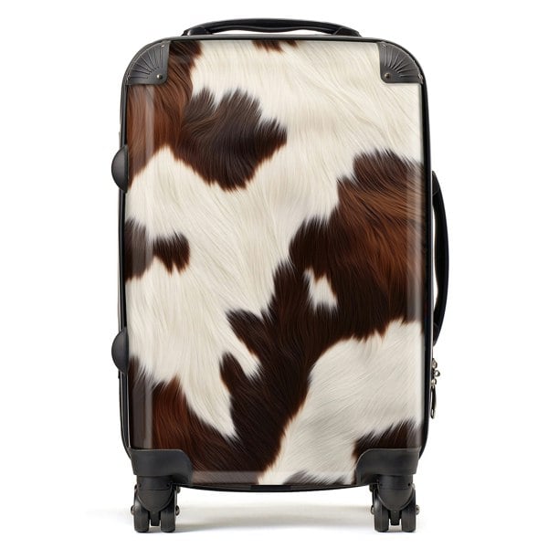 Warren Reed Cow Hide Print Design Suitcase