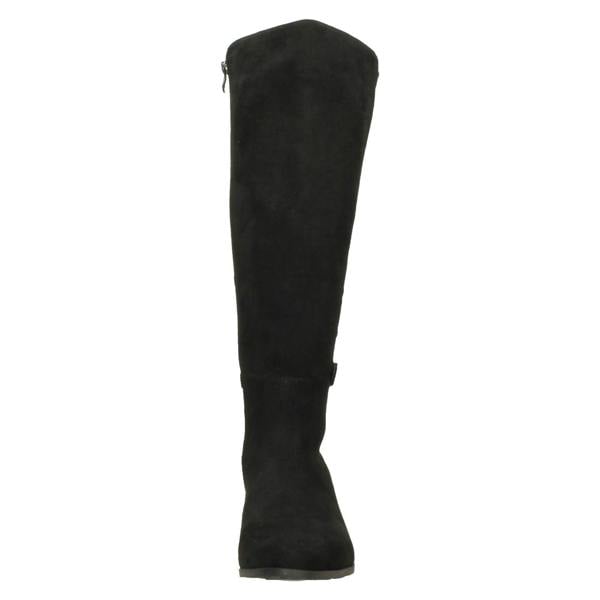 Spot On Ladies Spot On Block Heel Wide Fitting Knee High Boots  F51256