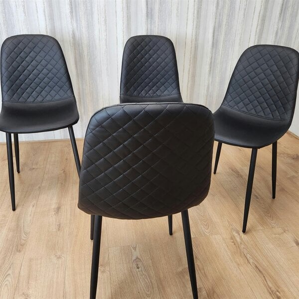 Kosy Koala Dining Chairs Set of 4 Black Leather Kitchen Chairs
