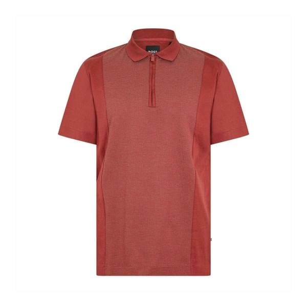 Boss Mens Paras 365 Short-Sleeved Polo Shirt - Brown - 