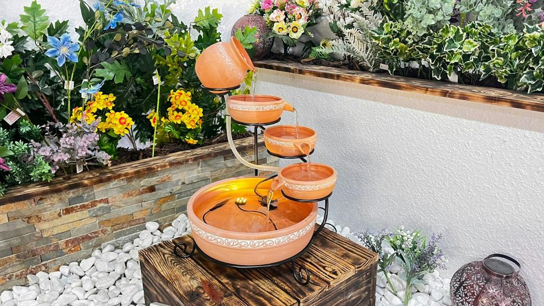 Tranquillity Water Features Teracotta Traditional Solar Water Feature