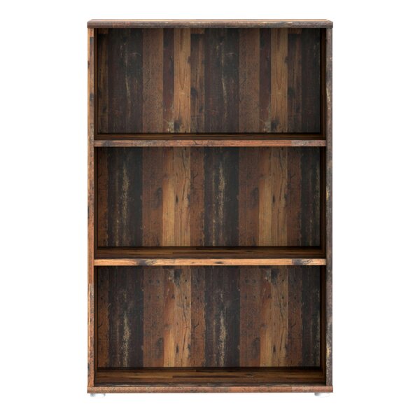 Wyld Haus Bucharest Tall Wide 2 Shelf Vintage Oak Wooden Bookcase