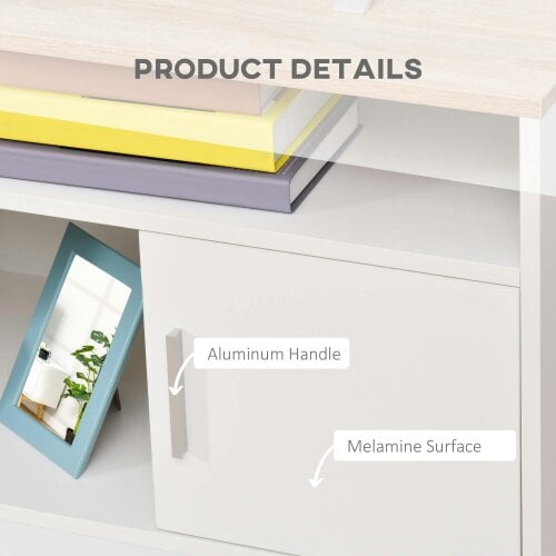 Wyld Haus Tadori 105cm Vile Wooden White Modern TV Console 2 Doors and Open Shelves