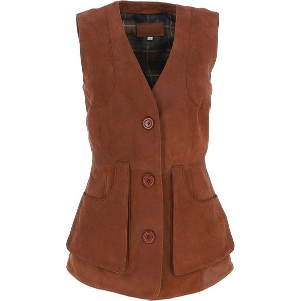Womens Nubuck Leather Fitted Gilet: Rider
