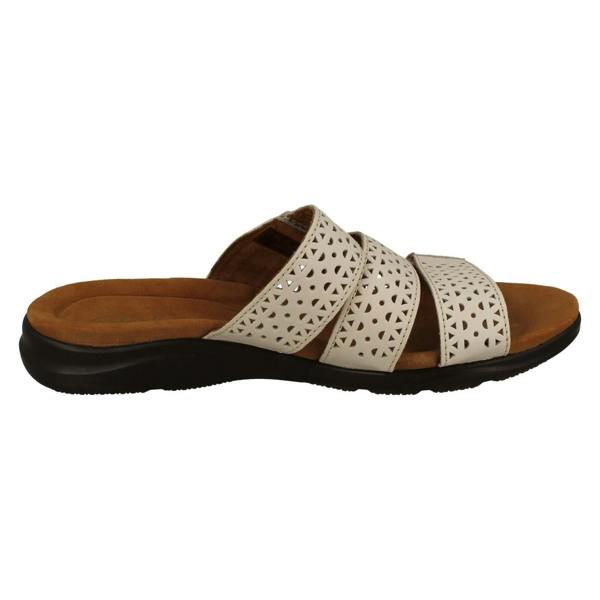 Clarks Ladies Clarks Laser Detailed Adjustable Strap Mule Sandals Kitly Walk