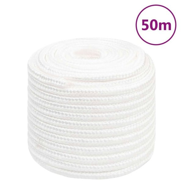 Berkfield Boat Rope Full White 16 mm 50 m Polypropylene