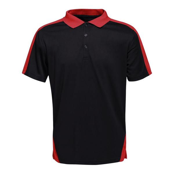 Regatta Contrast Coolweave Pique Polo Shirt - Black/Classic Red