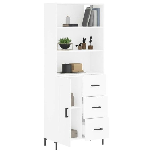 Berkfield Highboard White 69.5x34x180 cm Engineered Wood