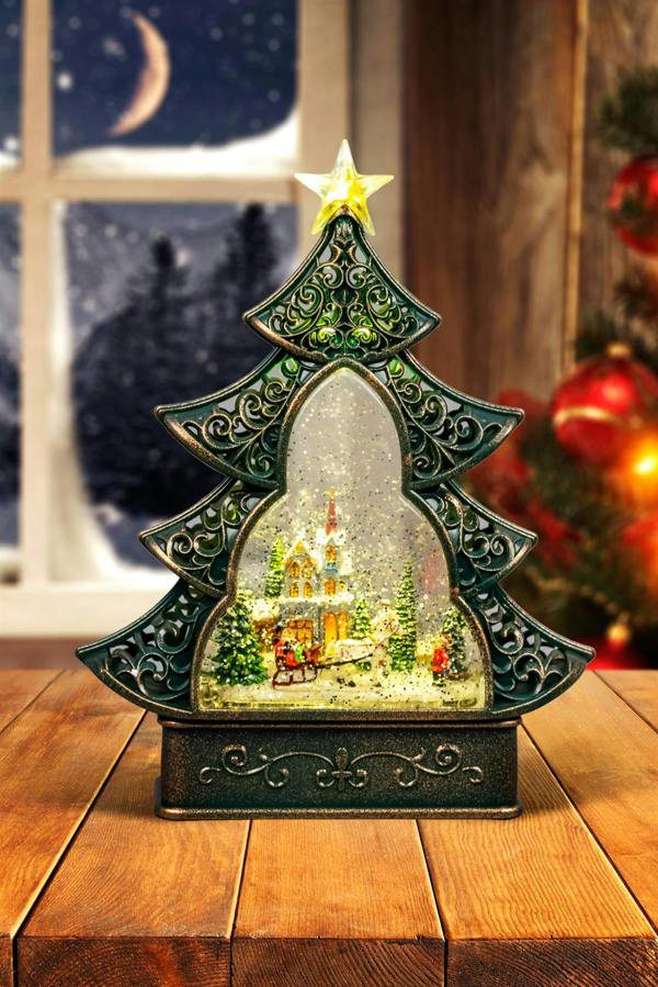 25cm Christmas Festive Nativity LED Lantern with Glitter Scene, Warm White Light and USB Power image 7