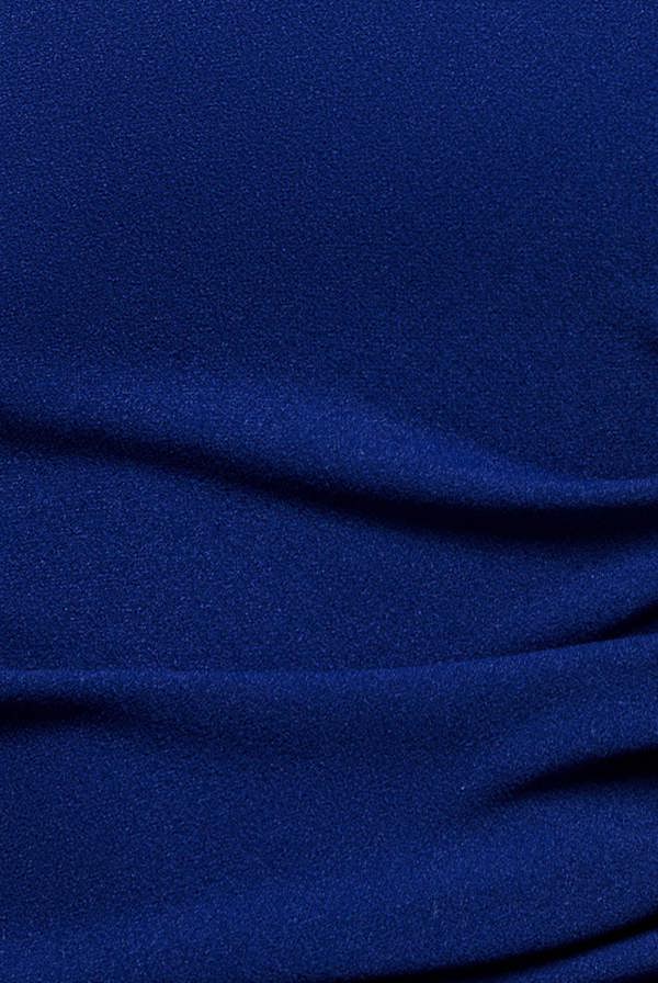 One Shoulder Puffed Satin Sleeve Evening Maxi Dress - Royal Blue DR4640