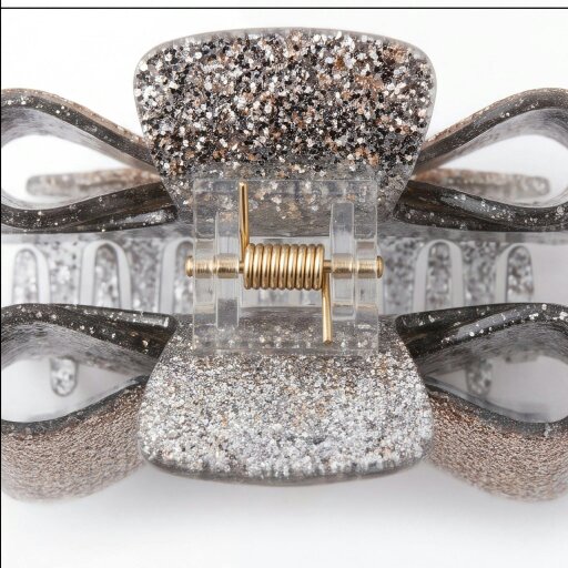 Gold Trip Silver Bow Claw Clip