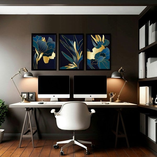 Wall decoration for office | set of 3 Eclectic wall art