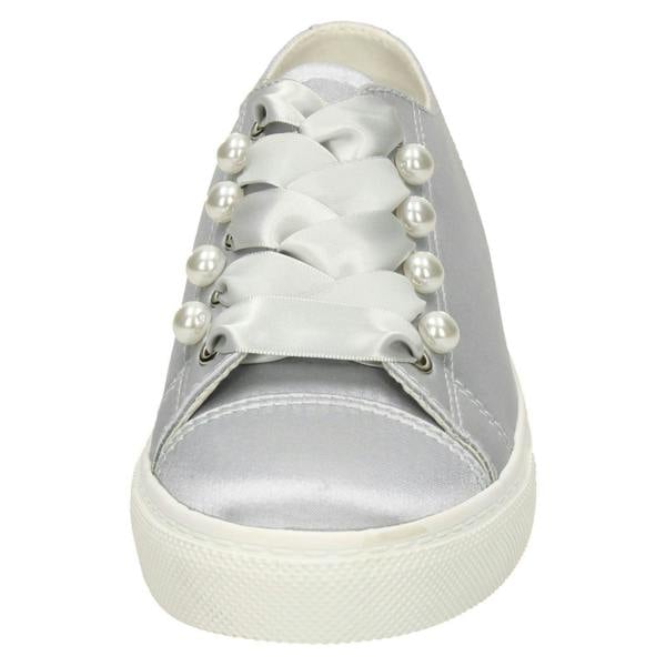 Spot On Ladies Spot On Ribbon Lace Up Pumps