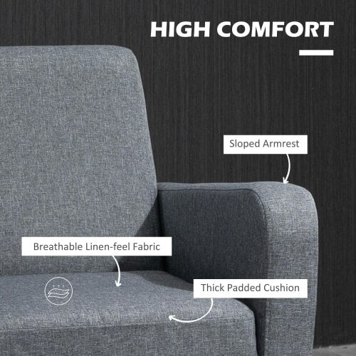 Wyld Haus Notayo Grey Fabric Modern Accent Chair With Black Legs