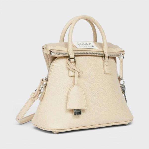 5AC Mini Bag Grainy Leather Beige | Maison Margiela