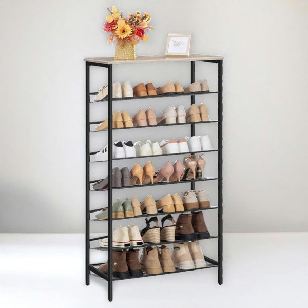 Rafaelo Mobilia Tall Shoe Shelf for 21-28 Pairs of Shoes