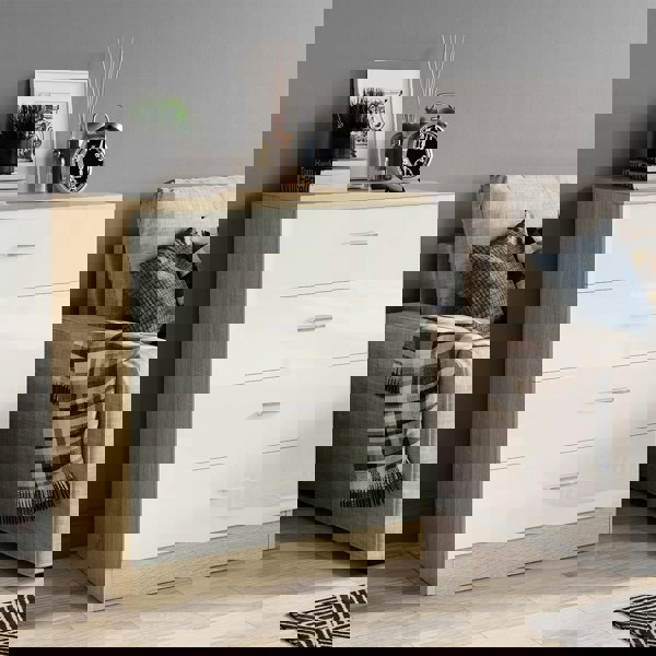 Comfy Living High Gloss Bedroom Furniture 3 Piece Trio Set Wardrobe Chest Bedside