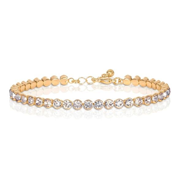 Zavana Gold Tennis Bracelet for Women and Teenage Girls with Cubic Zirconia Stones