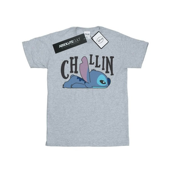 Disney Girls Lilo And Stitch Chillin Cotton T-Shirt - Sports Grey