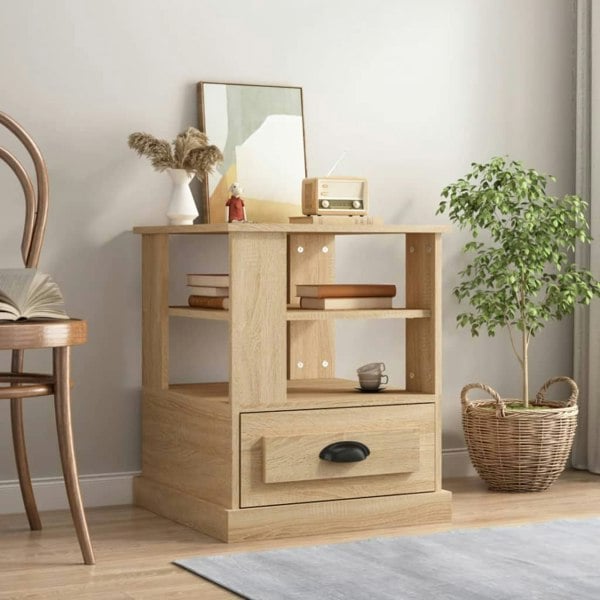 Berkfield Side Table Sonoma Oak 50x50x60 cm Engineered Wood
